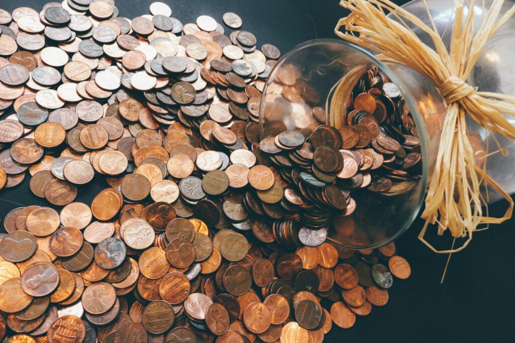 a lot of coins